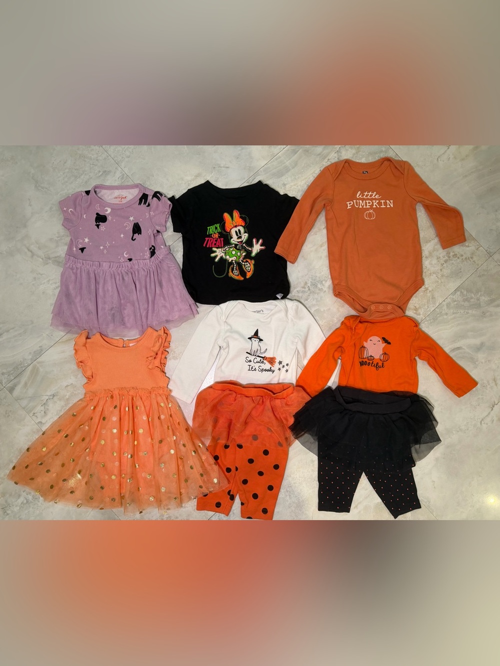 Bundle- Disney Minnie Mouse Trick-or-Treat Black Baby Tee - Halloween Graphic